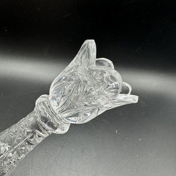 Vintage Crystal Candlestick Holders Pair 8" Clear Heavy 24% Lead Glass USA 1990s - Picture 7 of 9